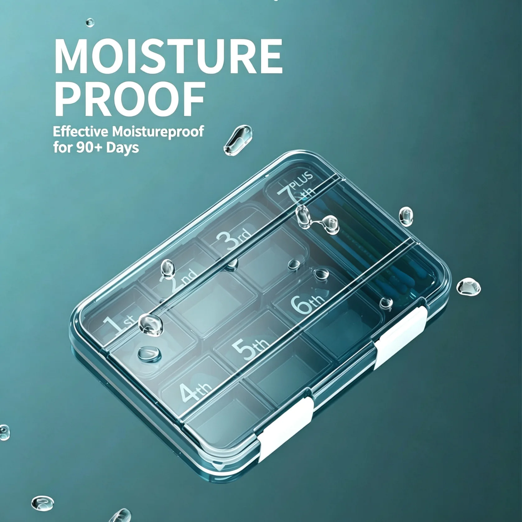 7 Day Pill Box 1.5X Large Pill Case Compartments Detachable Trays Moisture-Proof Medicine Organizer for Home Outdoor Travel