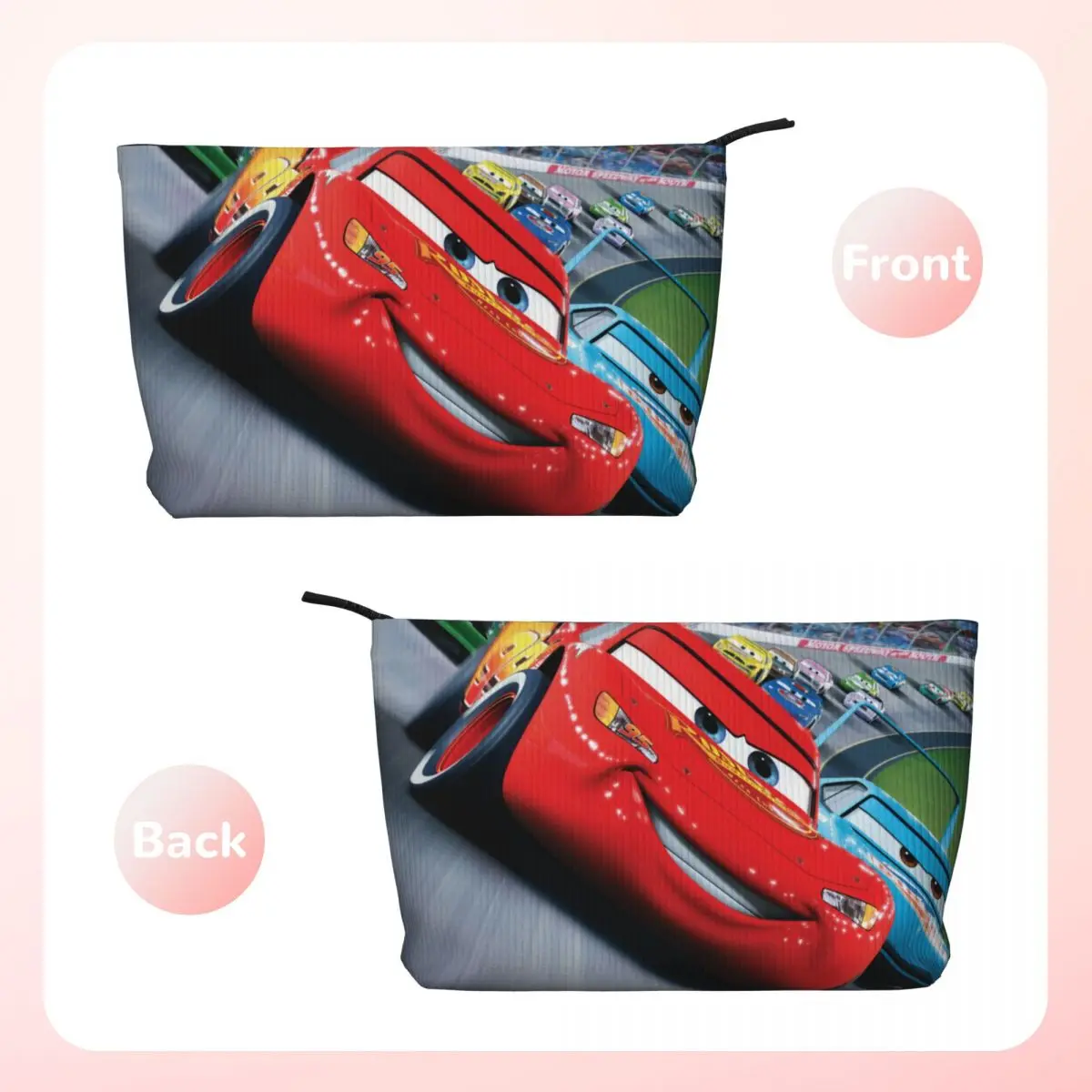 Custom Cartoon Pixar Cars Cosmetic Bag Women Cute Big Capacity Makeup Case Beauty Storage Toiletry Bags