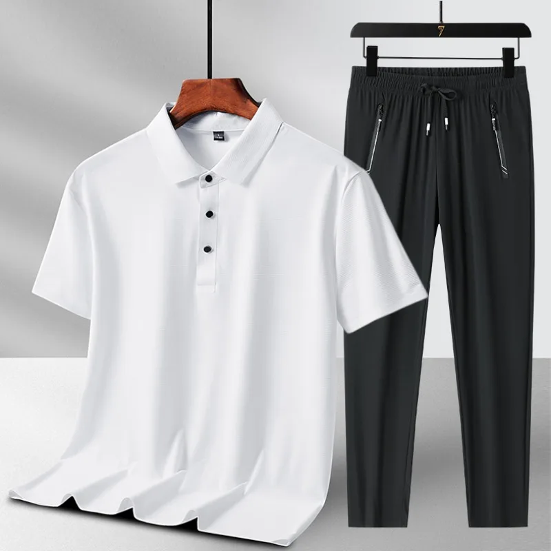 

Outdoor Sports Leisure Comfortable Breathable Long Pants Short Sleeved Set Summer Fashion Trend Versatile Breathable Men T-shirt