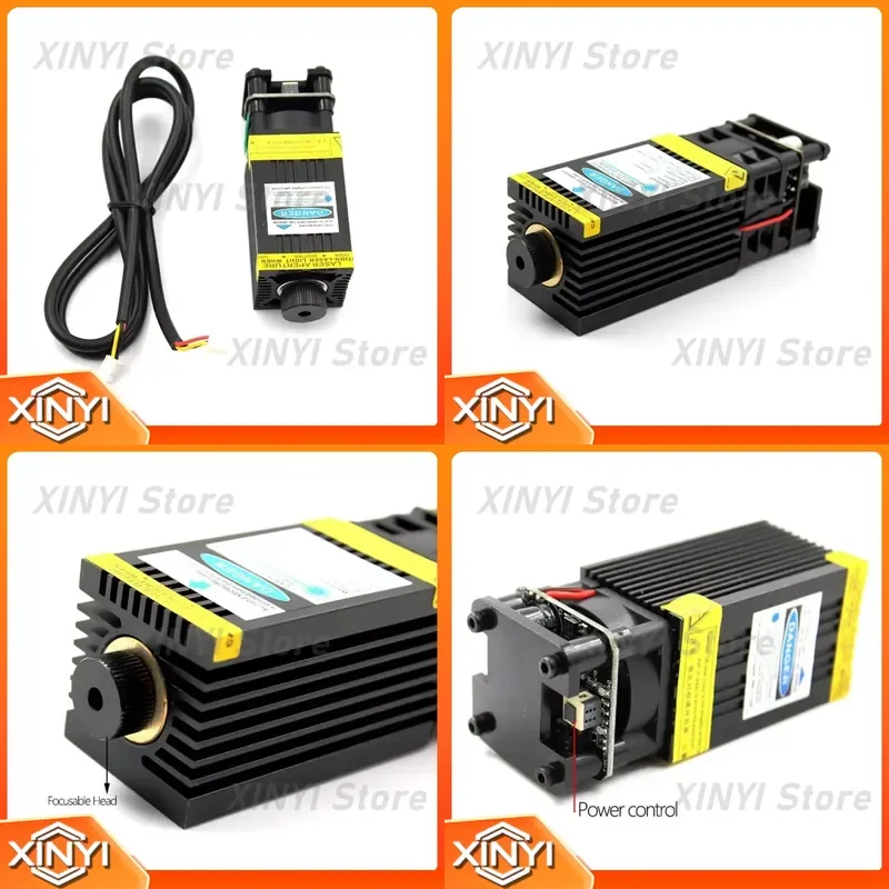 3W 5W Blue Laser Module Focusable Laser Head Module 445-450nm Laser Engraver Part with PMW