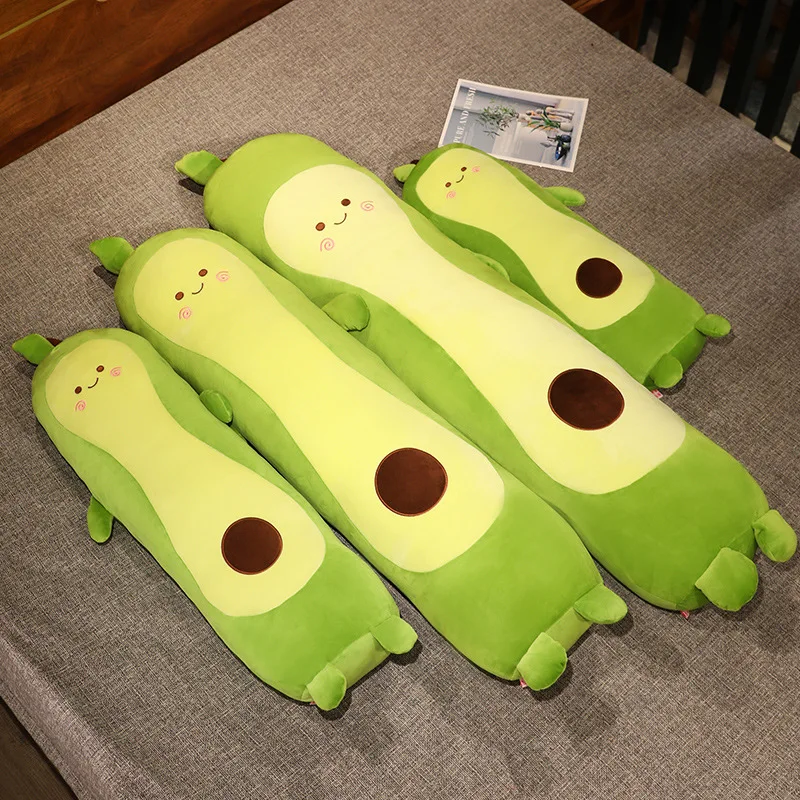 Cute Avocado Plush Toys Soft Long Avocado Pillow Fruit Stuffed Dolls Detachable Washable Plushies Home Decoration Birthday Gifts