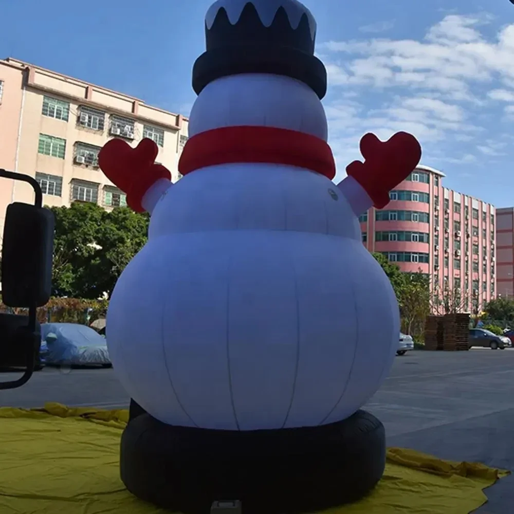 Buiten 6m20ft vakantie opblaasbare kerstsneeuwman met sjaal buiten kerst verlichte ornamenten voor huis tuin tuin decor