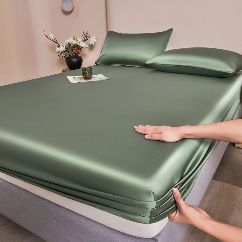 التوت الحرير المجهزة ورقة غطاء السرير الحرير الطبيعي الملكة الملك الحجم غطاء السرير حجم مخصص الفاخرة الراقية ملاءات الفراش الحرير