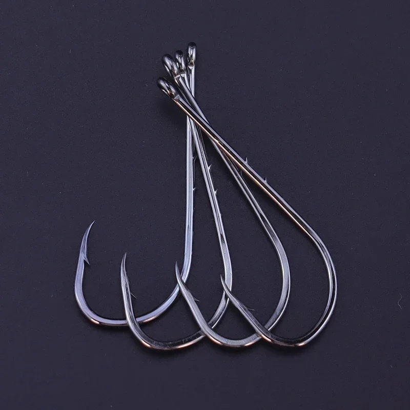 

50pcs/lot Fishhooks High Carbon Steel Long Shank Double Bait Holder Barbed Fishing Hooks for Beach And Live Bait Fishing M M tap
