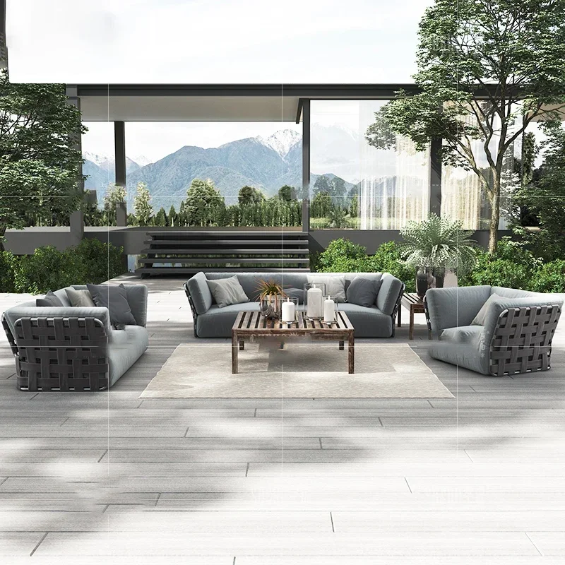 Outdoor furniture, rattan woven sofa, courtyard, sun protection, waterproof villa, garden, outdoor terrace, leisure sofa combina