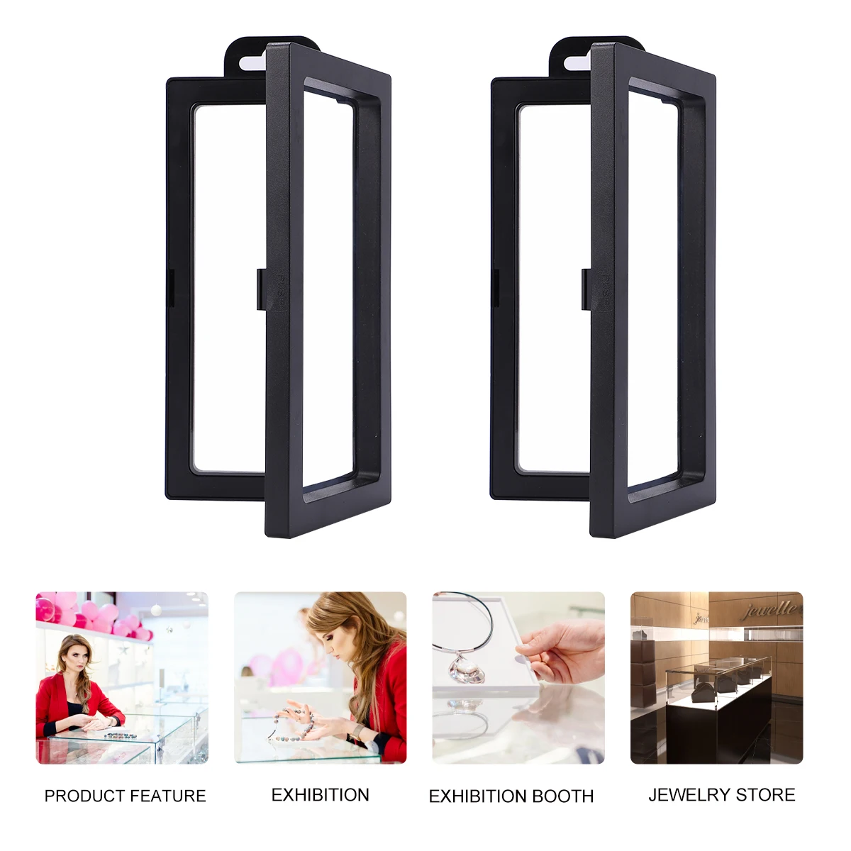 

2Pcs Jewelry Display St Clear PE Floating ganizer for Accessories Medal Storage Dustproof Case Holder