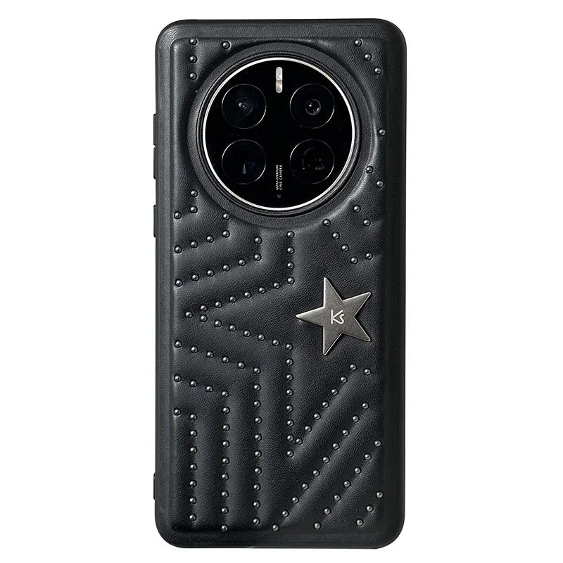 Luxury Rivet Stars Leather Case for Huawei Mate 50 Pro Fashion Punk Shockproof Cover for Huawei Mate 50 Rs Mate 40 Pro P50 P30