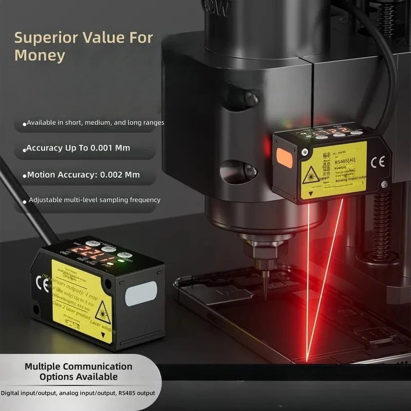 Laser Displacement Sensor 5um High Precision RS485 for for KEYENCE Digital Display Industrial Automation