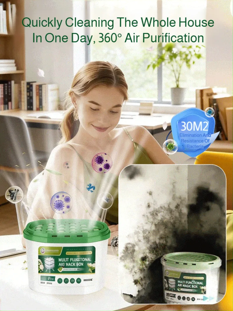 Super Mold Removal Box Dehumidifying Box Moisture-Absorbing Dust-Removing Air Purifier Self-Activating Odor Absorbing Box