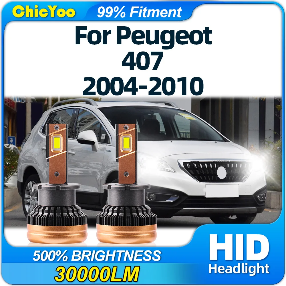 

30000LM D2S Canbus LED Headlight Bulbs 120W Car HID Xenon Lights 12V 6000K For Peugeot 407 2004 2005 2006 2007 2008 2009 2010