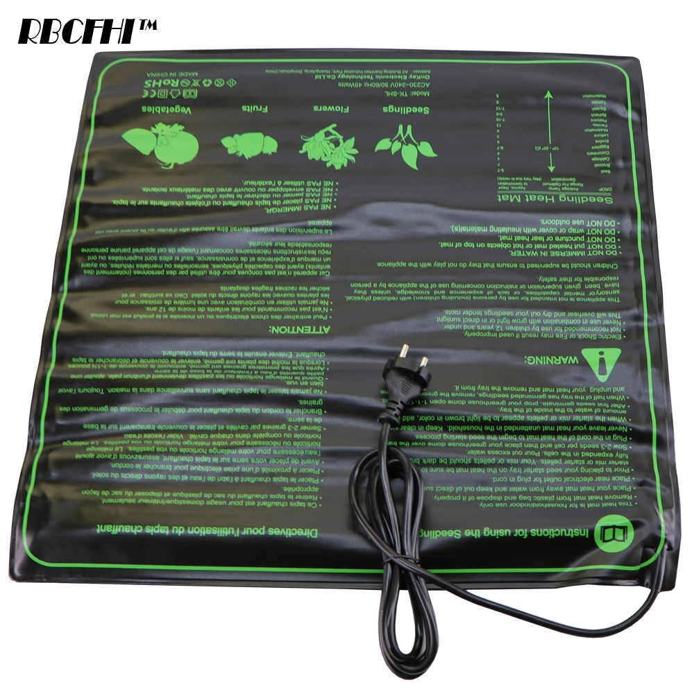 20''x20'' Seedling Heating Mat Warm Hydroponic Pad Durable Waterproof Plants Growth Seed Germination Propagation Gardening Tool