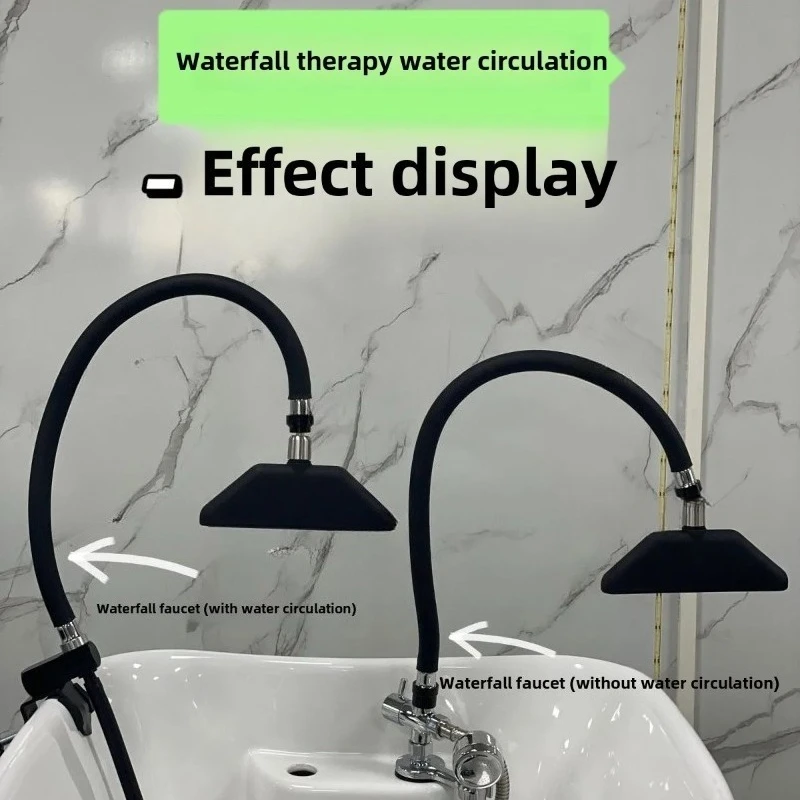 Special Shampoo Bed with Free Hole Waterfall Water Circulation Head Treatment Machine Simple Addition for Salon