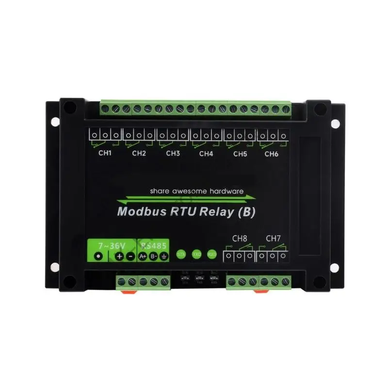 

R2LF Relays Controls Module Featuring 8 Channel Modbus RTU Compatibility and LED Indicators For Embedded Projects