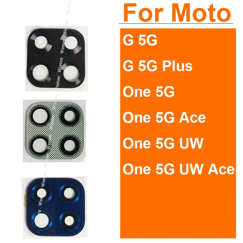 Achteruitrijcamera Glas Lens Voor Moto G 5G Plus Een 5G Ace XT2113 Een 5G Uw Ace terug Camera Glazen Lens Met Lijm Sticker Onderdelen