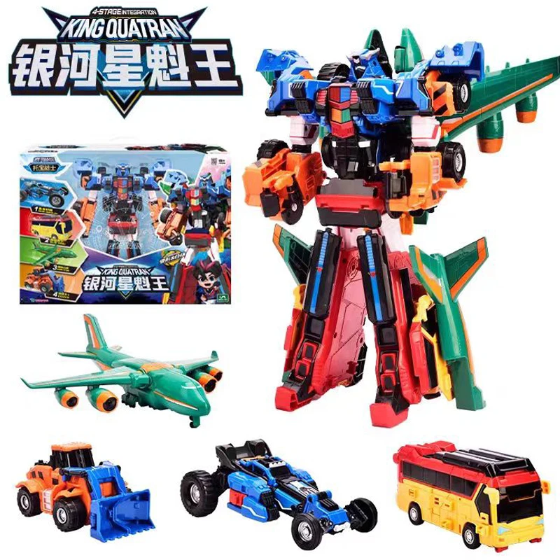

Tobot V KING FORTRAN Robot Car Plane Action Figure ABS Transformation 4-Srage Integration Model Toys For Children Gift