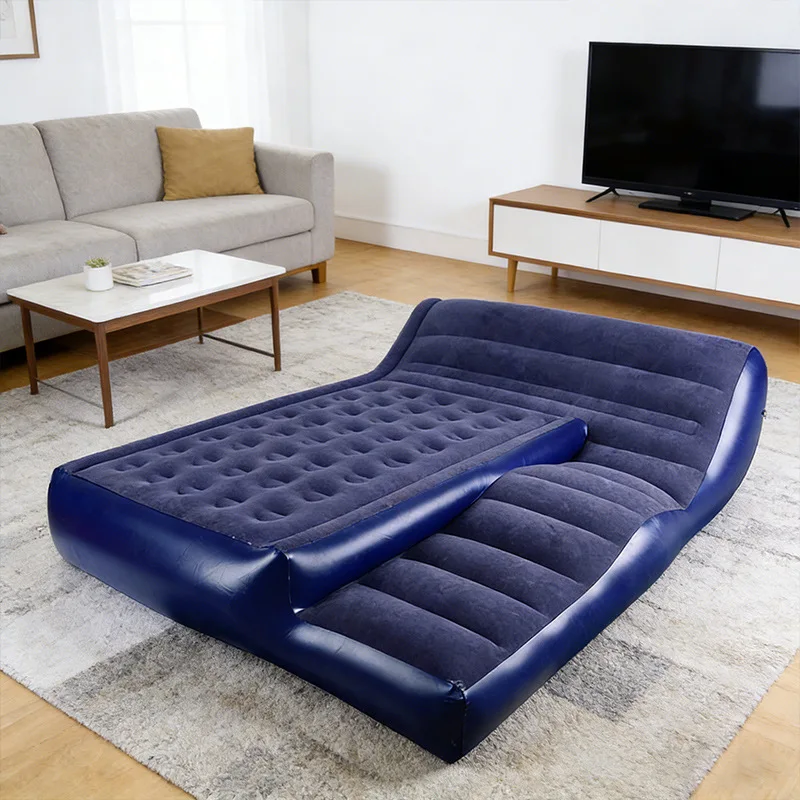Customized thickened inflatable combination sofa flocking bed double thickened camping household inflatable mattress recliner