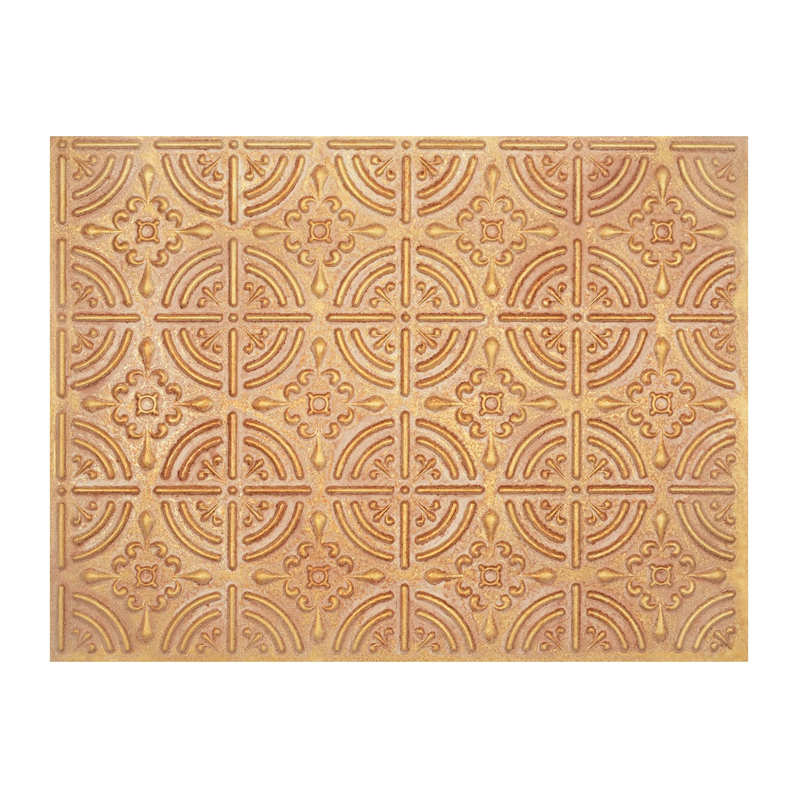 Embellished Ceiling Tiles Decorative Tin Wall Tile Aged Artwork Panels PLB18 Vintage brown gold 10pcs