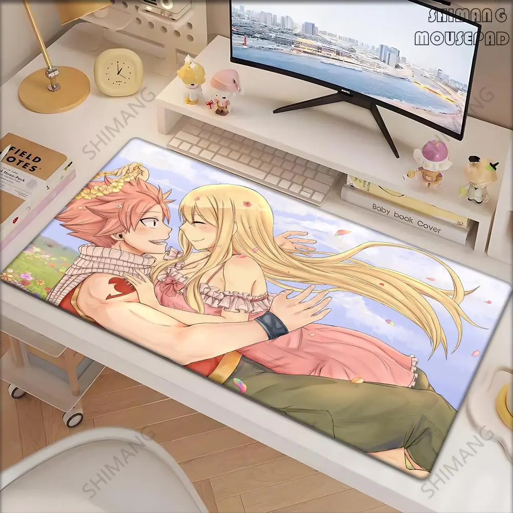 

900x400mm Anime Fairy Tail Mouse Pad HD Printing Computer Gamer Locking Edge Mouse Mat Keyboard Non-slip Deskmats PC Accessories