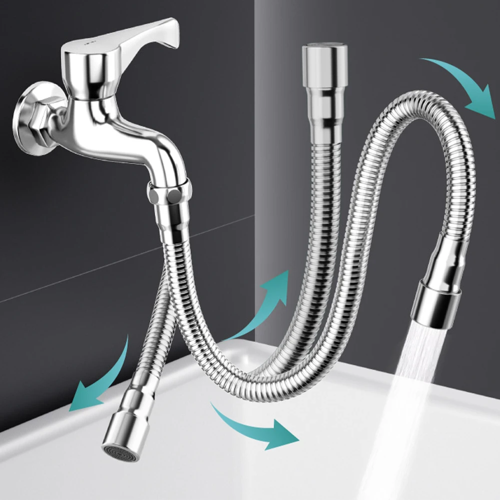 13cm-75cm Stainless Steel Kitchen Extender Nozzle Aerator Bendable 360 Degree Rotating Water Tap Extender For Kitchen Bathroom