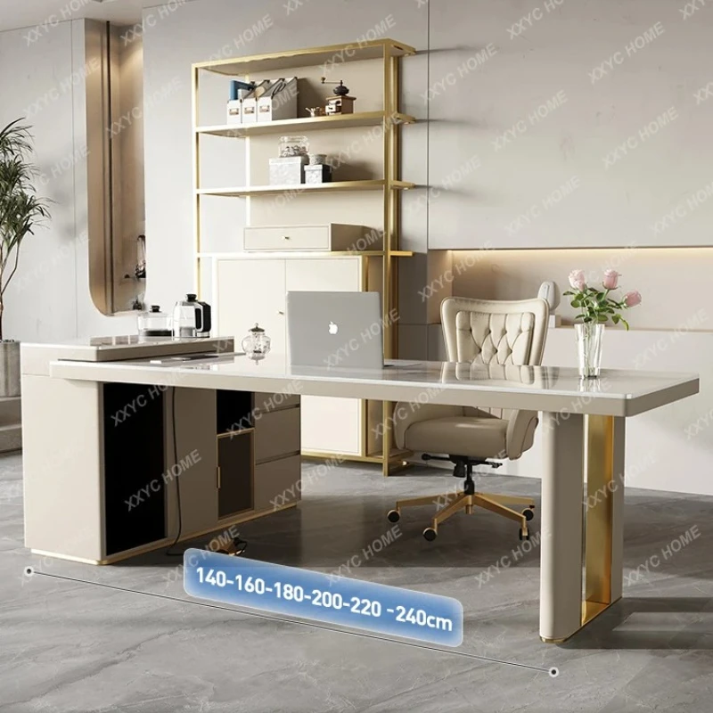 

A Integrated dual-purpose rock slab tea table office light luxury modern simple kung fu tea table