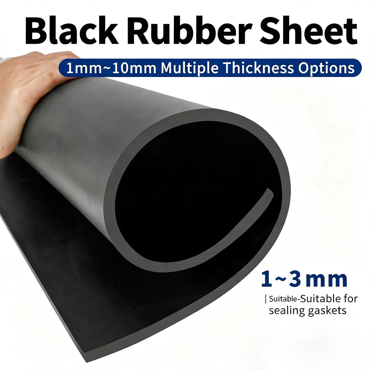Black Industrial Rubber Sheet Oil&Wear Resistant Insulation Shock Absorbing Pad Custom Cut 1-20mm For Machinery DIY Gasket