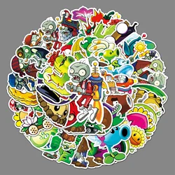 Pegatinas de juego Plants Vs. Zombies para niños, 50 piezas, Maleta, Scooter, Graffiti, impermeable, juguetes, regalos de cumpleaños