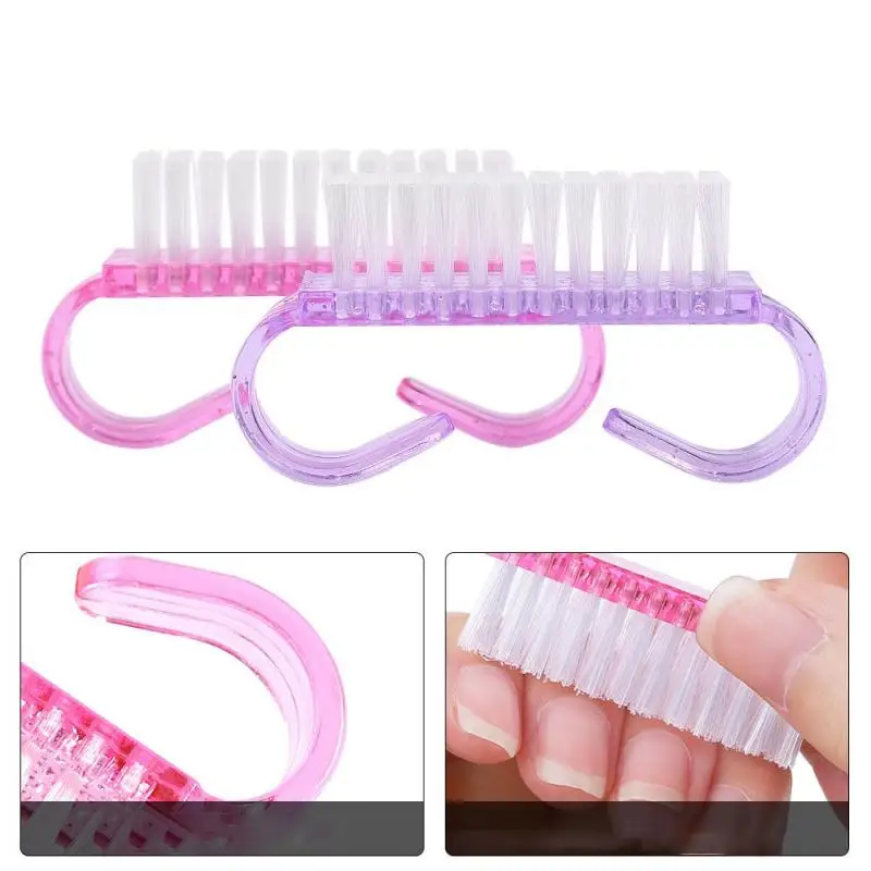 10/1 szt. Plastikowe szczotki do paznokci Mix kolorów paznokci ręczne szorowanie szczotka do czyszczenia kurzu odkurzacz Nail Art Manicure miękkie narzędzia do usuwania — zdjęcie 2