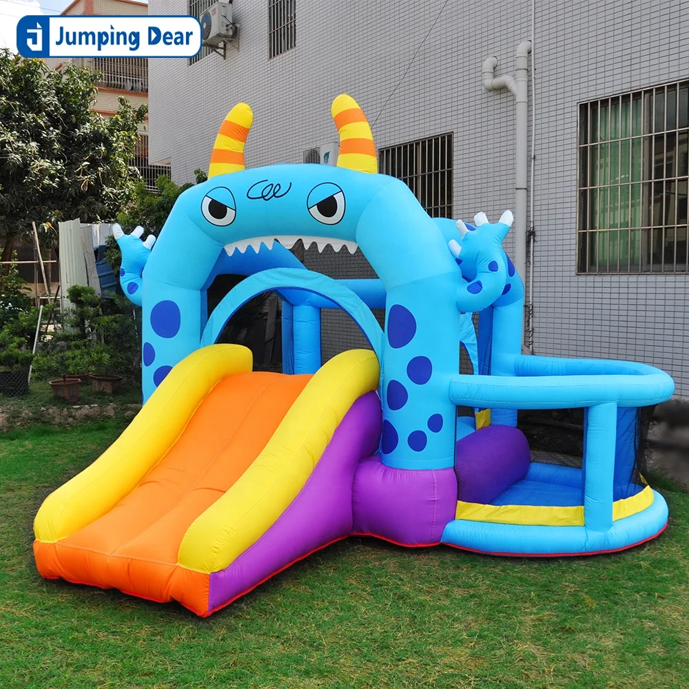 Little Monster Bodyguard Bounce House Castle For Sale Toy Swimming Pool Amusement Park Custom Small Slide Inflatable Jumping Bed