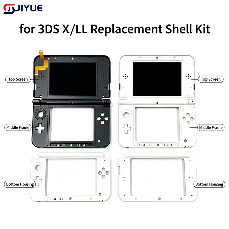 Black White Plastic Replacement Outer Shell Cover Repair Parts Compatible For NEW 3DS/3DS XL/LL Game Console Casing Housing