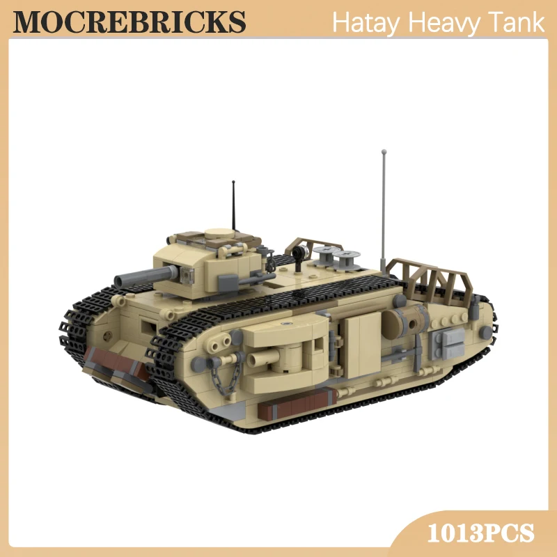 

Military Film Series Tracked Vehicle Hatay Heavy Tank MOC Building Block WW1 Mk VIII Tank Weapons Model Bricks Toys Kids Gifts