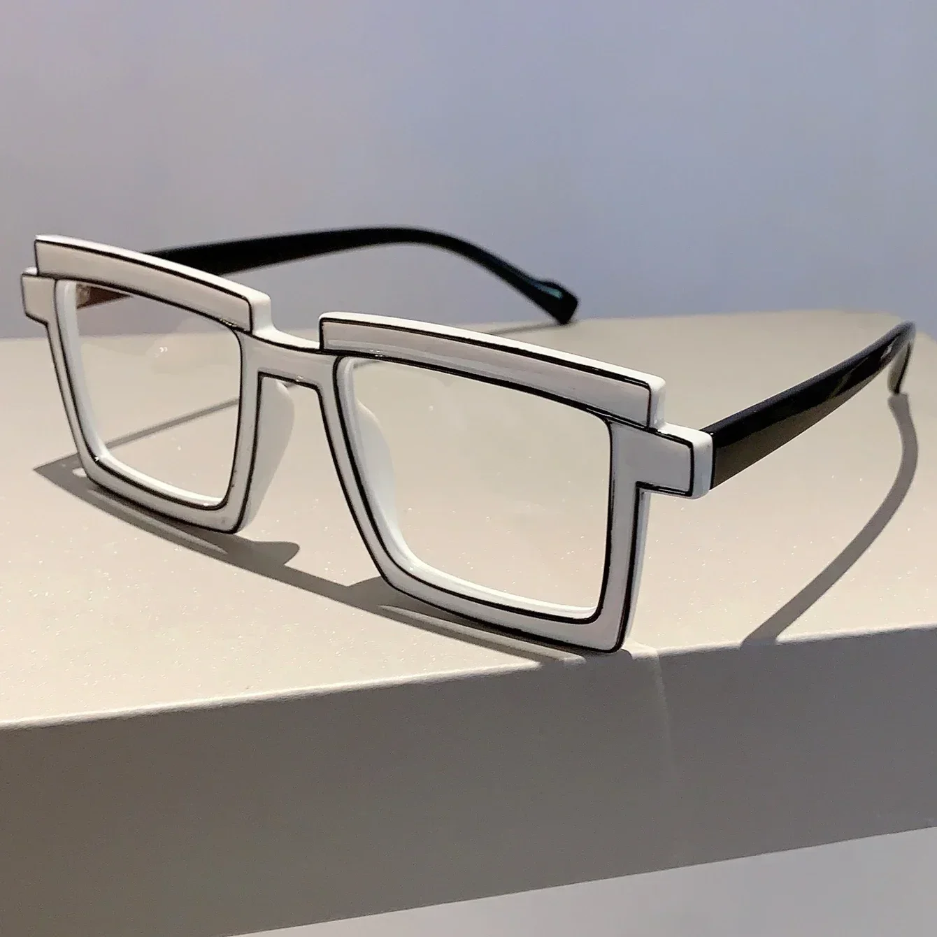 KAMMPT Vintage Square Eyeglasses 2023 New Cute Cartoon Style Blue Light Blocking Spectacles Ins Trendy Optical Computer Eyewear