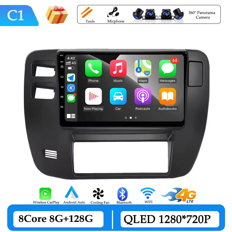 Draadloze CarPlay voor Nissan Patrol Y61 2002-2004 9 inch Android 15 GPS Navigatie Autoradio Video Multimedia Speler DSP Stereo