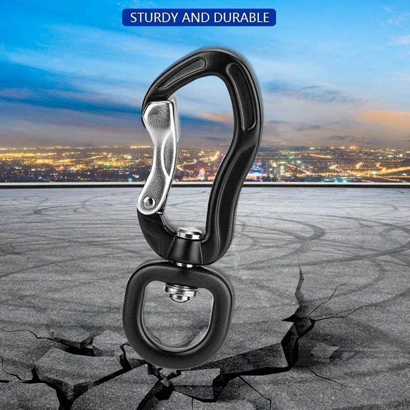 360° Swivel Rotating Carabiner Clip,Multifunctional Aluminium Alloy Carabiner D Buckle for Outdoor Camping Hiking