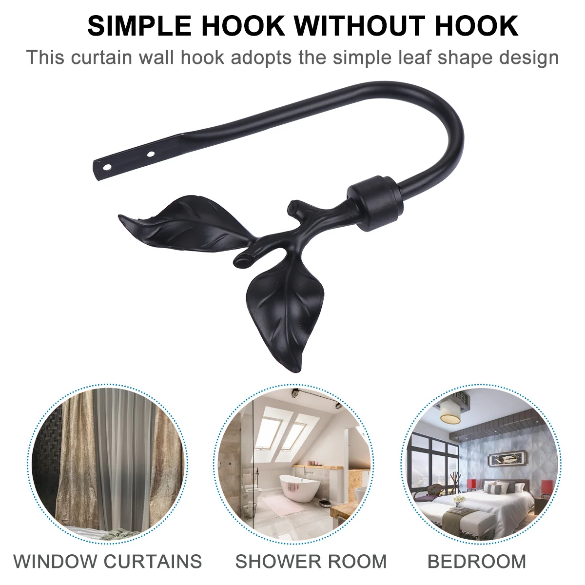 ستارة جدار السنانير ريفي يترك تصميم المعادن الثقيلة للمعاطف المناشف أحزمة أكياس المطبخ الحمام ديكور المنظم #5