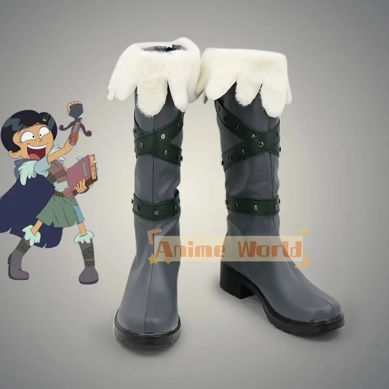 Marcy Wu Cosplay Shoes Halloween Carnival Boots Cosplay Prop PU Leather Shoes Custom Made