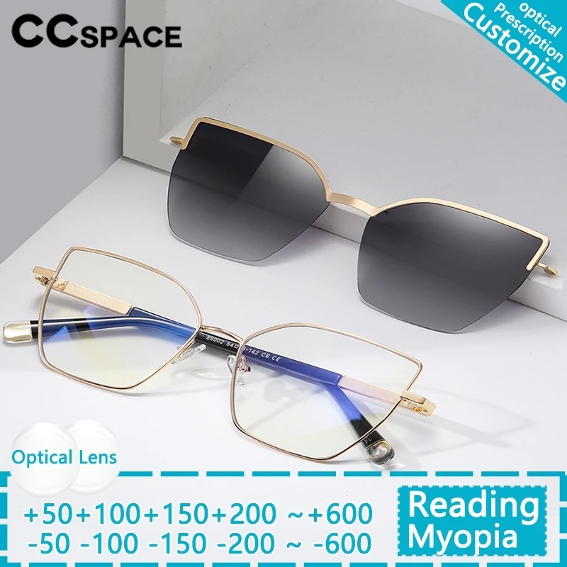 

Брендовый дизайн, магнитные клипсы «кошачий глаз», женские очки для чтения, защита от ультрафиолета, блокирующие синий свет, оптические очки по рецепту