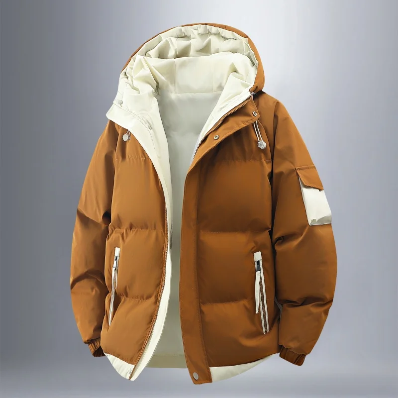 

Зимняя теплая ветрозащитная модная хлопковая куртка с капюшоном для подростков, повседневная верхняя одежда для молодежи