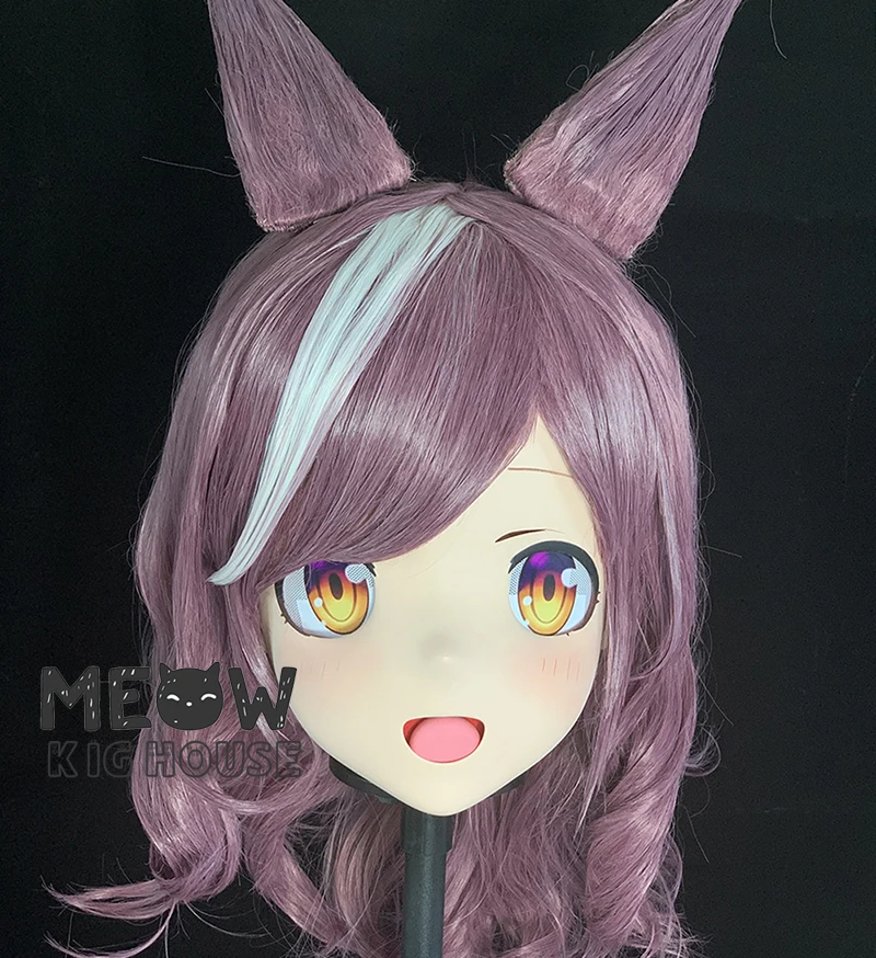 

Маска кигуруми (MEO551) ручной работы, настраиваемая, полностью закрывающая лицо, с замком, для кроссдрессинга, изображающая персонажа японского аниме/игры (мужчина-женщина)