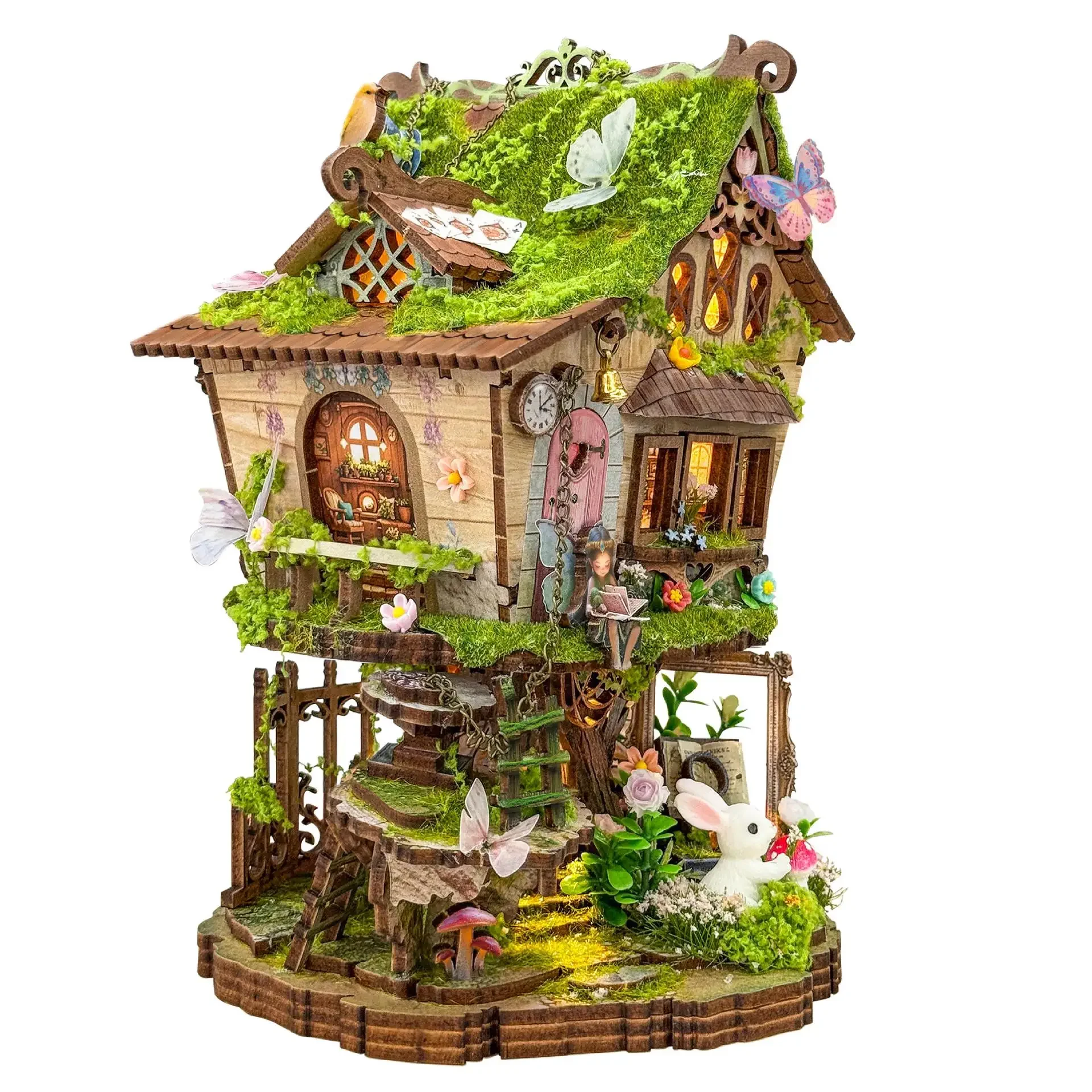 DIY Wooden Rowan's Treehouse Figurines Miniatures 3D Puzzle Doll Houses for Friends Birthday Gifts Home Decor Crafts