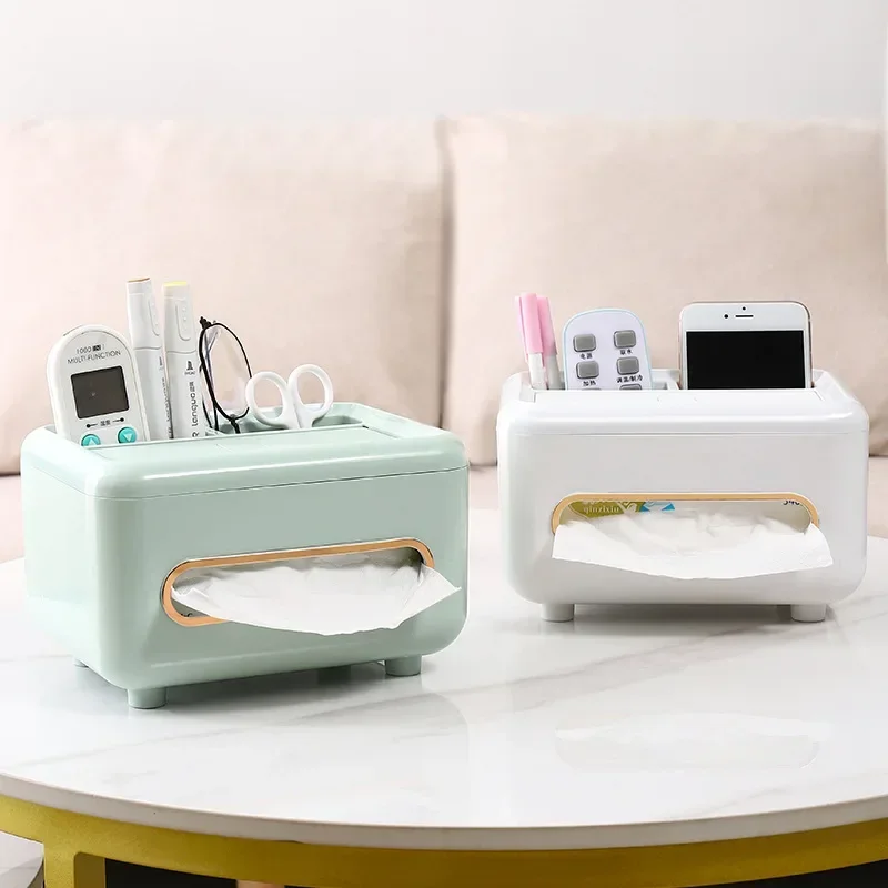 Tissue Box Napkin Holder Remote Control Storage Desk Organizer Office Multifunctional Sundries Ontainer Storage Home