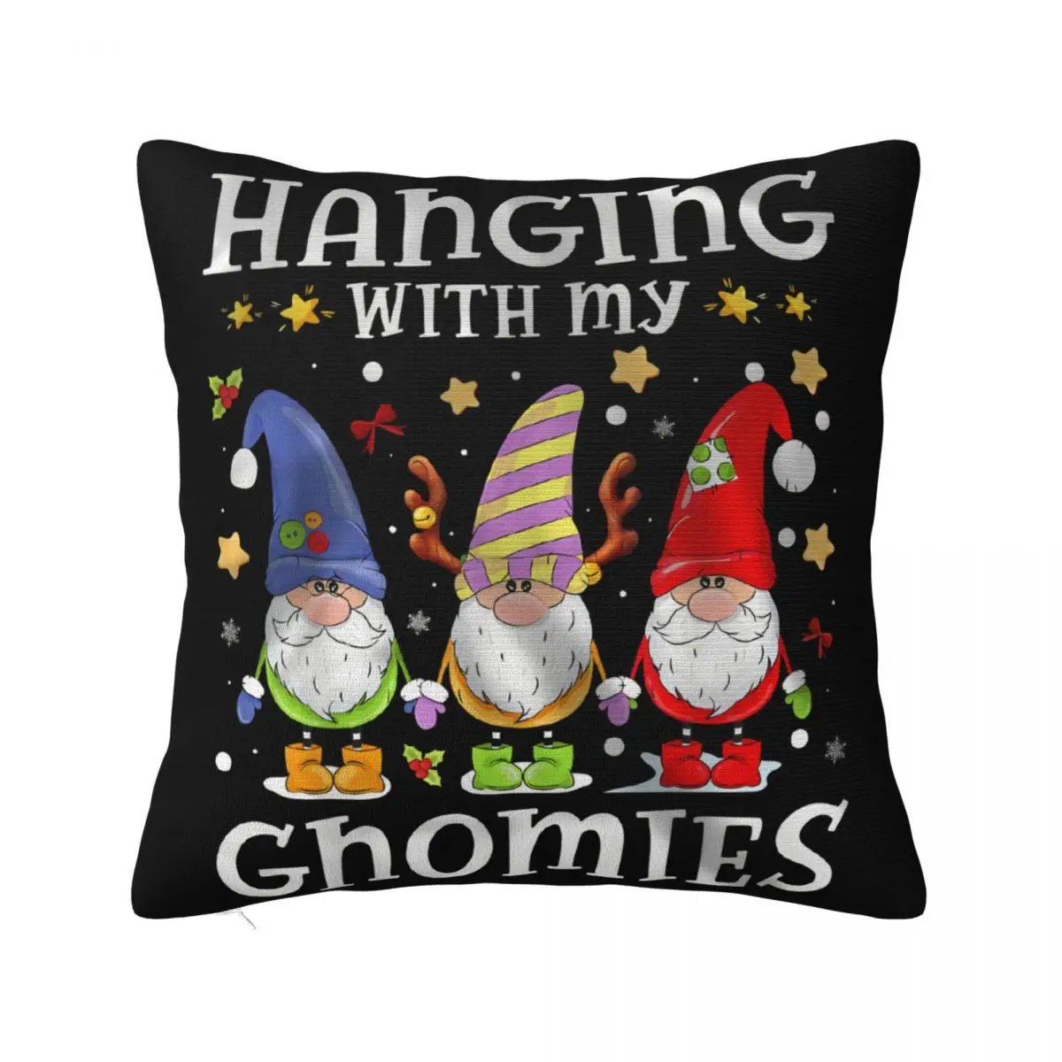 Hanging With My Gnomies Nordic Santa Gnome Christmas Pajama Cute Game Natural Hip-Hop Pillow Case