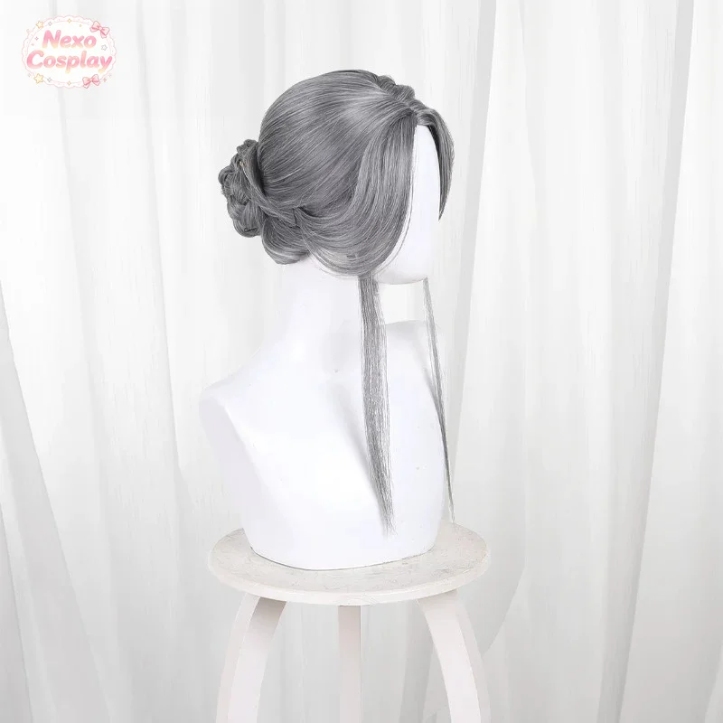 Reverse: 1999 Ms. Stranger Cosplay Wig Silver Gray Updo Side Part NexoCosplay view 5