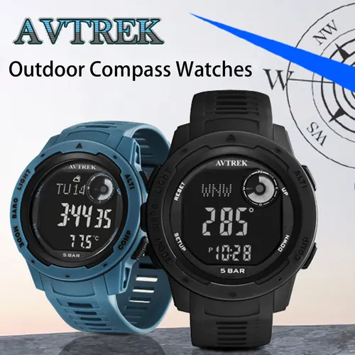 Relojes deportivos Avtrek para exteriores, relojes de pulsera digitales luminosos multiimpermeables para hombre, para Fitness, senderismo, escalada, brújula turística