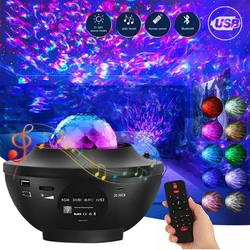 Colorful Starry Sky Galaxy Projector Nightlight Child Bluetooth USB Music Player Star Night Light Romantic Projection Lamp Gifts