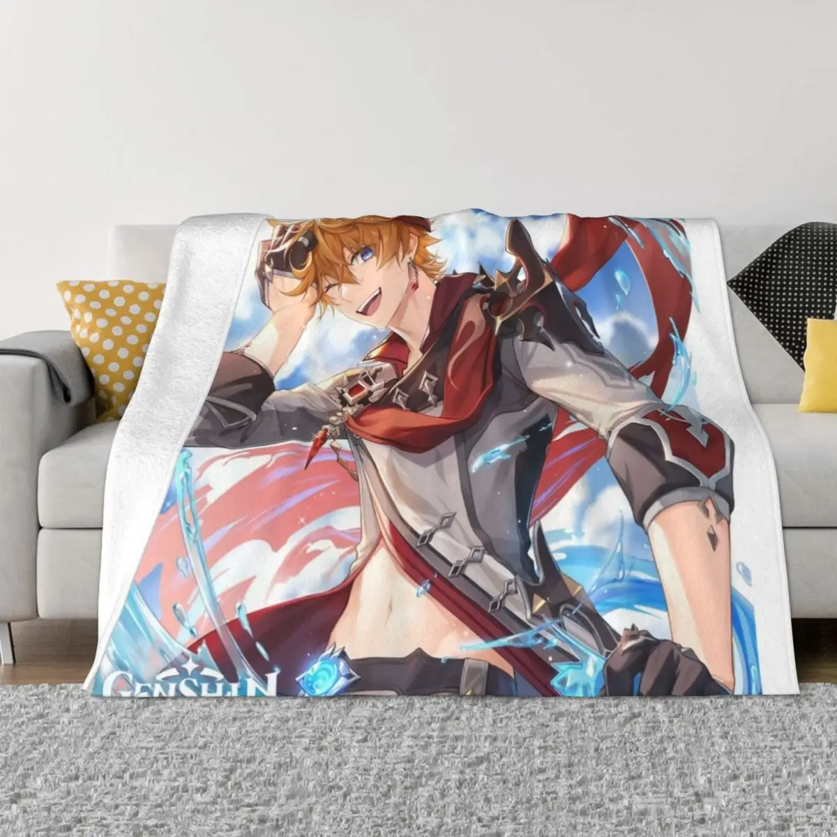 

Genshin Impact Childe Throw Blanket funny gift Furrys Blankets