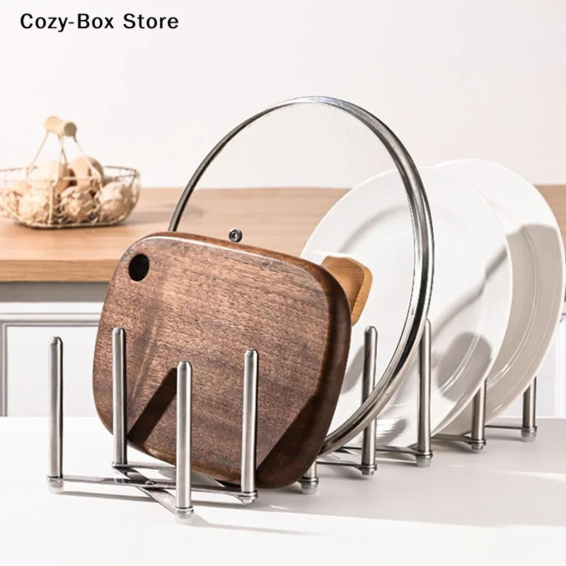 Kitchen Gadgets Rack Storage - 스테인리스 스틸 접시 냄비 뚜껑 홀더