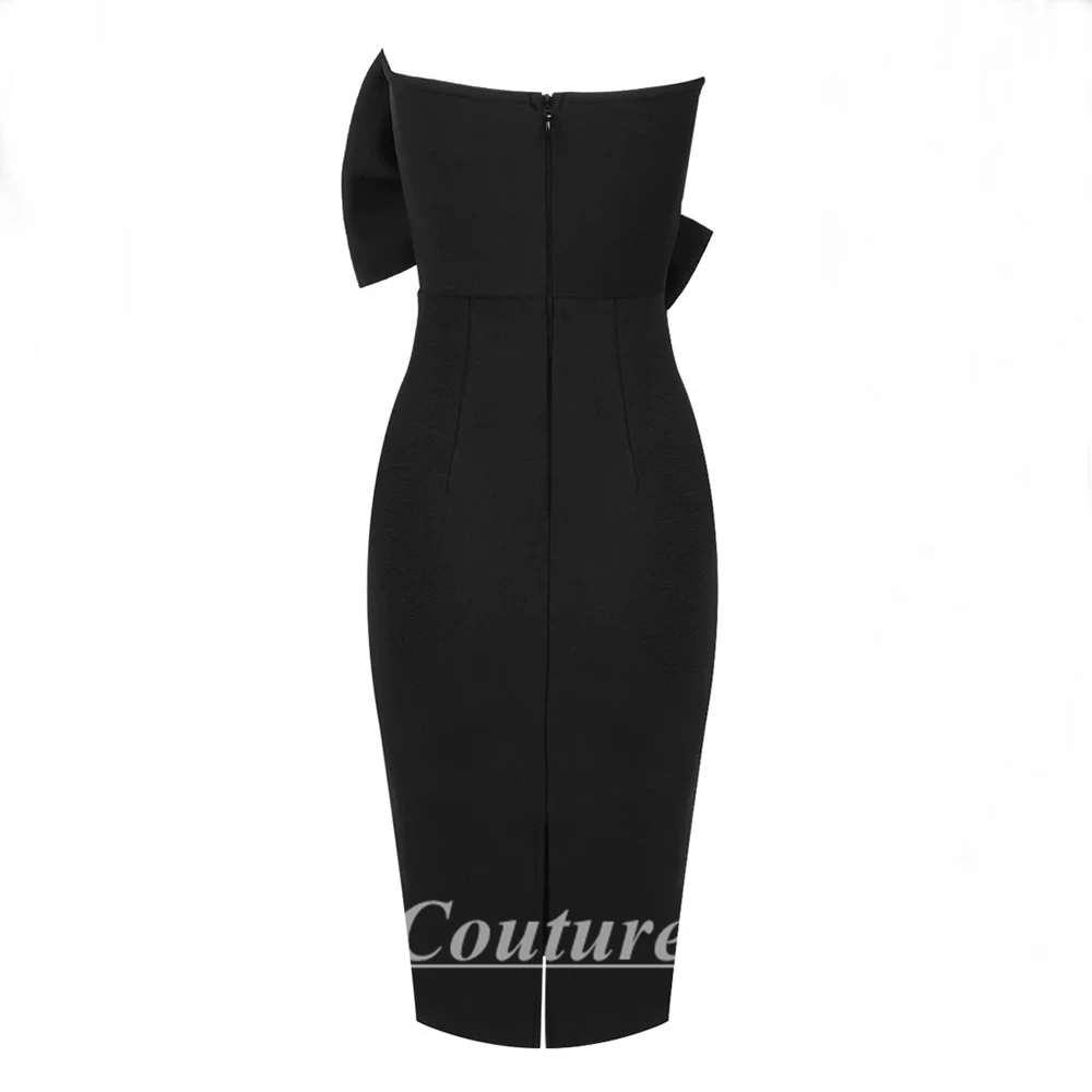 Sexy Tube Top Knee Cocktail Dress Skinny Pack Hip Sleeveless Backless Party Banquet Customized Women Dresses فساتين حفلات