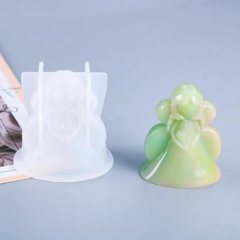 3D Angel Silicone Candle Molds Silicone Molds For Cake Decorating Cute Angel Girl Shape DIY Scented Candle Pendant Decoration image 5