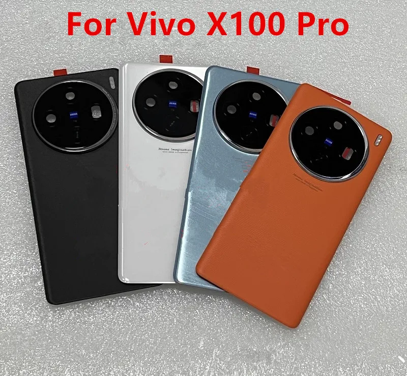 X100Pro Housing For Vivo X100 Pro Battery Back Cover Repair Replace Door Phone Rear Case + Camera Lens V2324A V2309