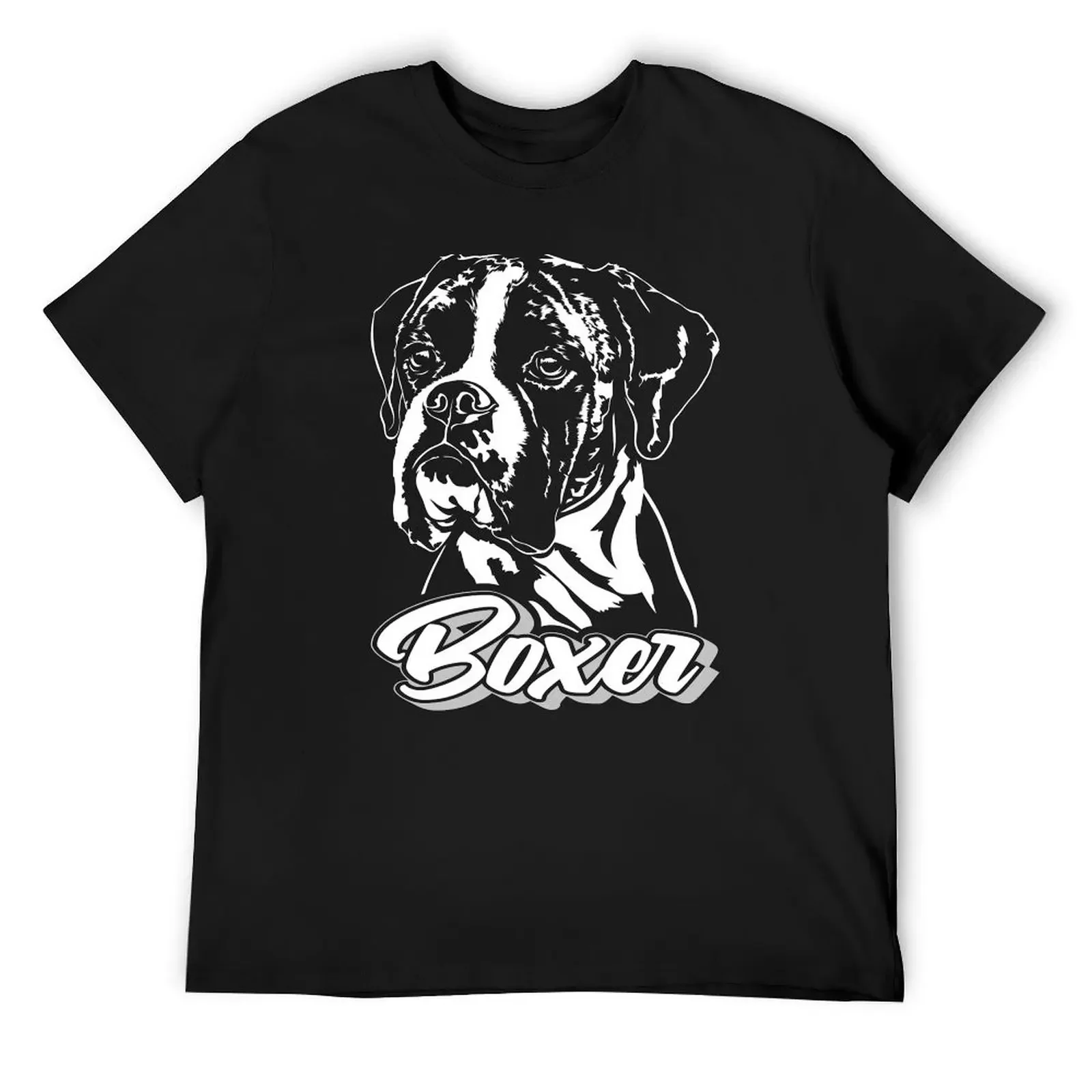 Funny boxer dog canine portrait T-Shirt graphic t shirts cute clothes hippie clothes summer tops men clothings